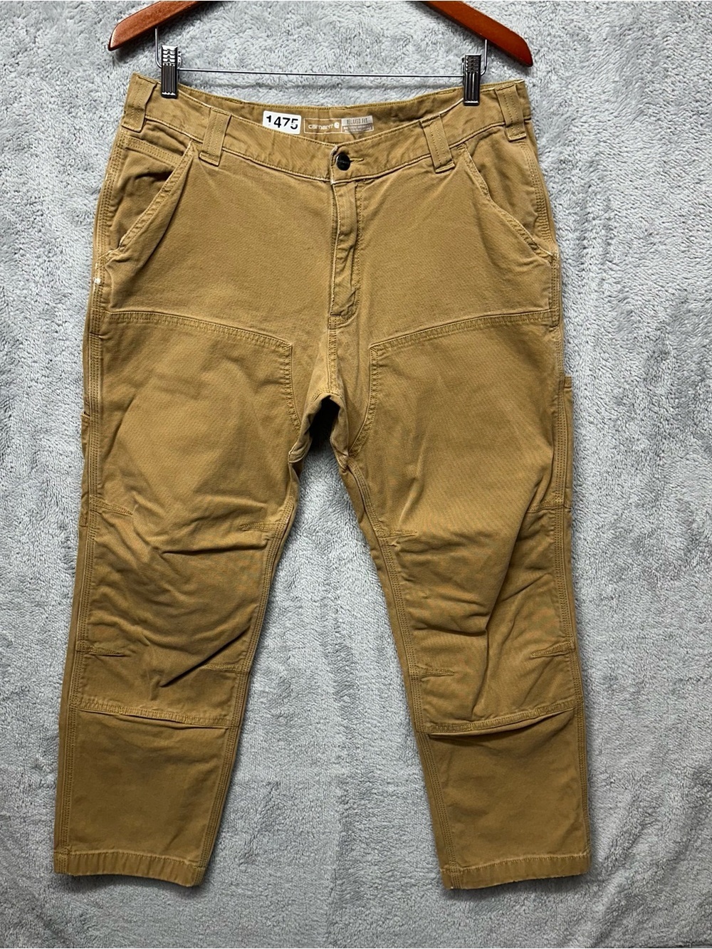 Carhartt Relaxed Fit Work Pants Tan Duck Canvas Utility Carpenter 36x30